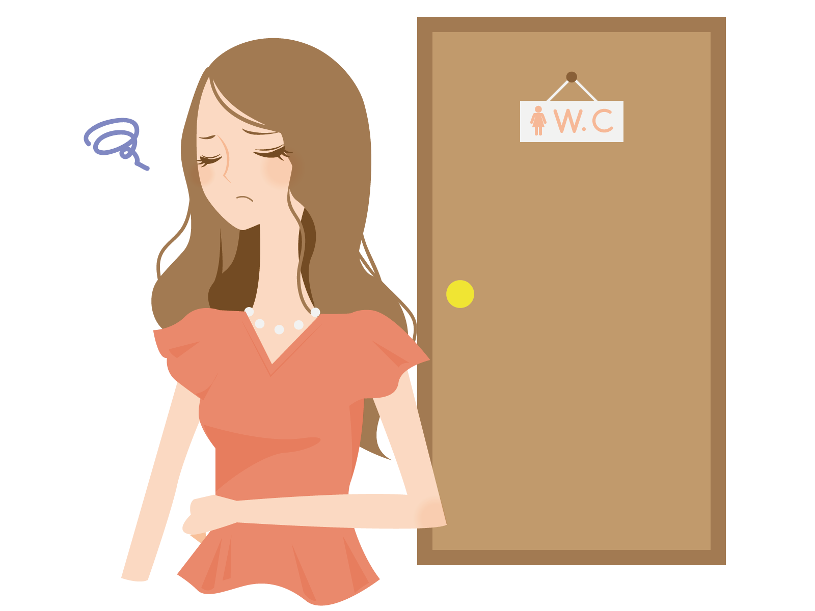 腹痛の女性