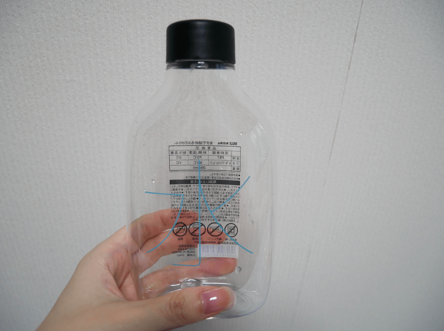 自分で詰める水のボトル